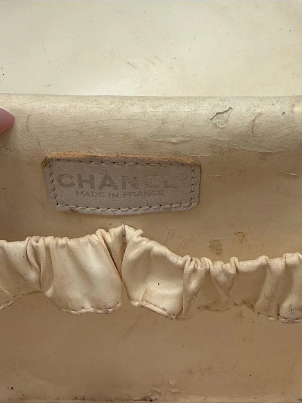 CHANEL Navy and Cream Logo Canvas Vanity Case